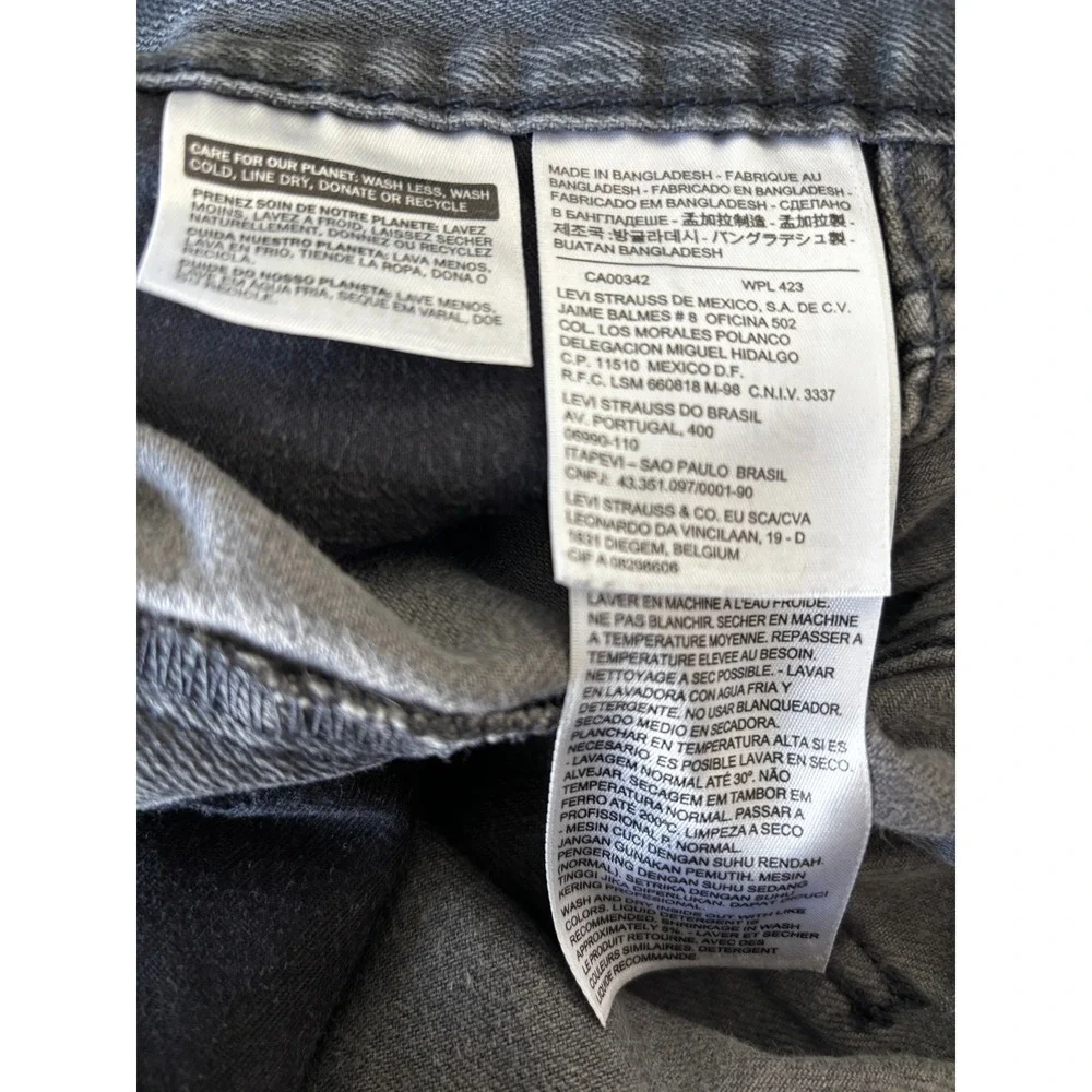 Levi's 513 Slim Straight‎ Jeans Mens 29x30 Grey Denim